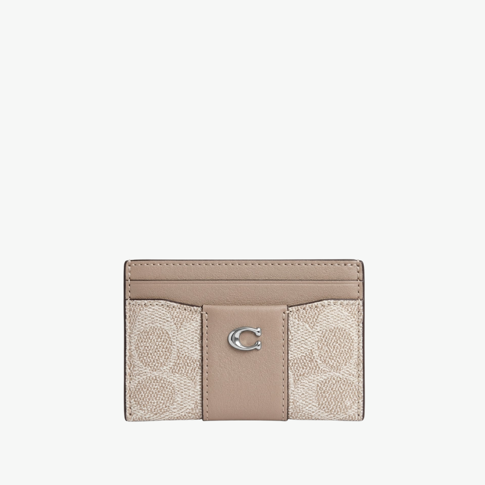 Coach Essential Card Case In Signature Jacquard