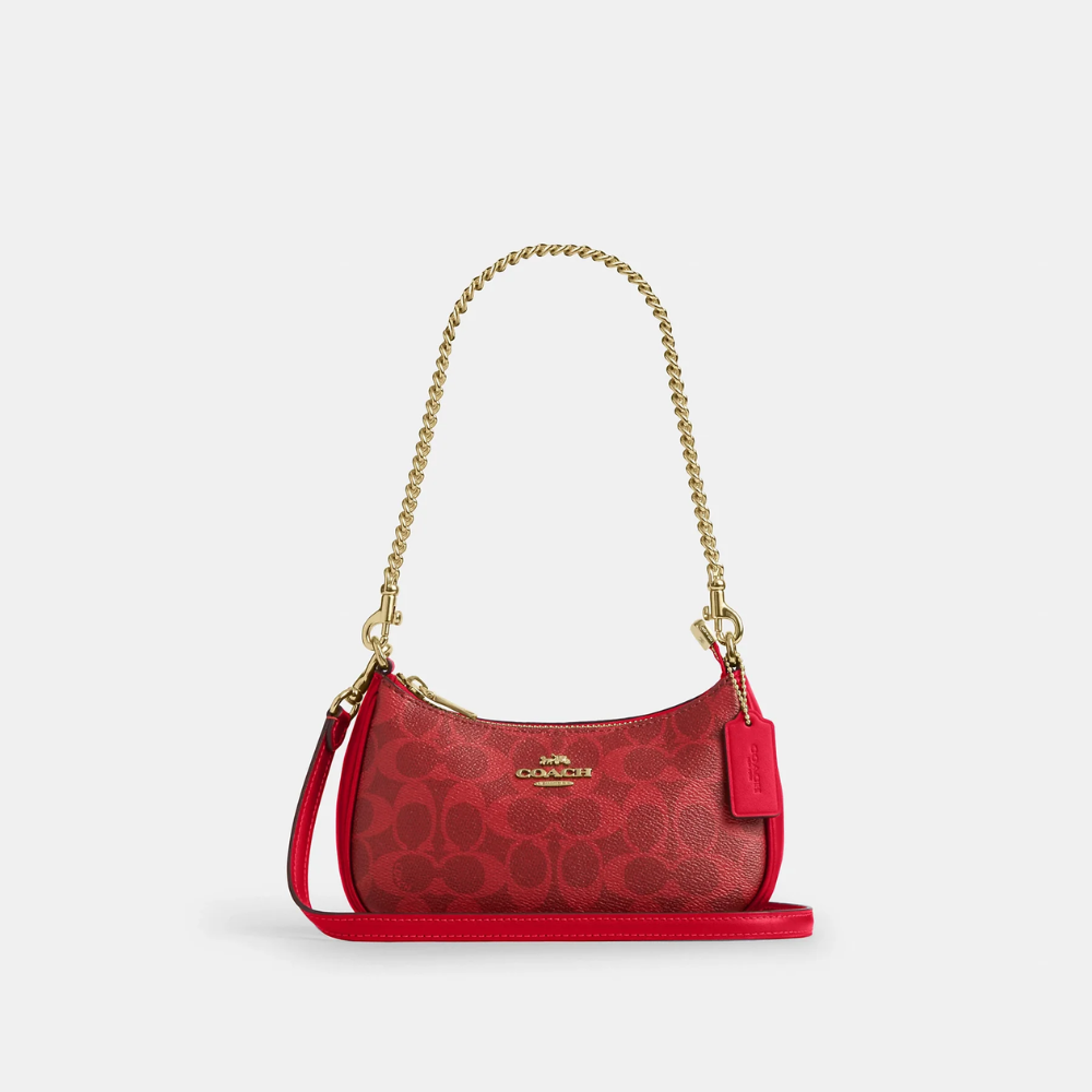 Coach Sand Teri Shoulder Bag In Signature Canvas