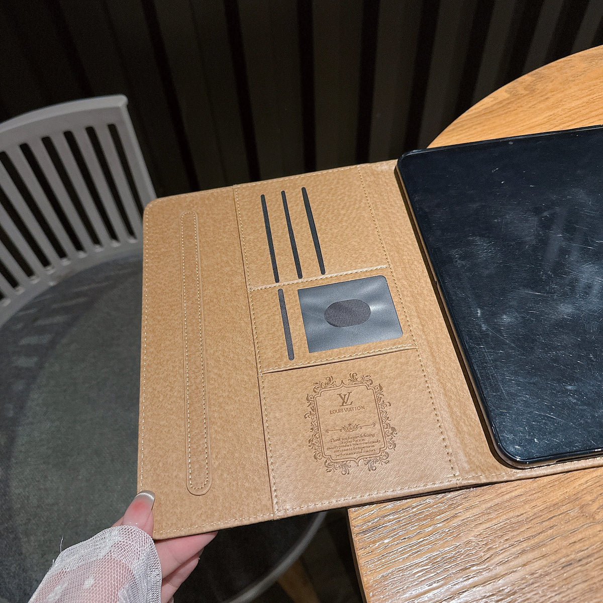 Luxury Monogram Leather iPad Case | Flip Folio + Kickstand + Card Slots
