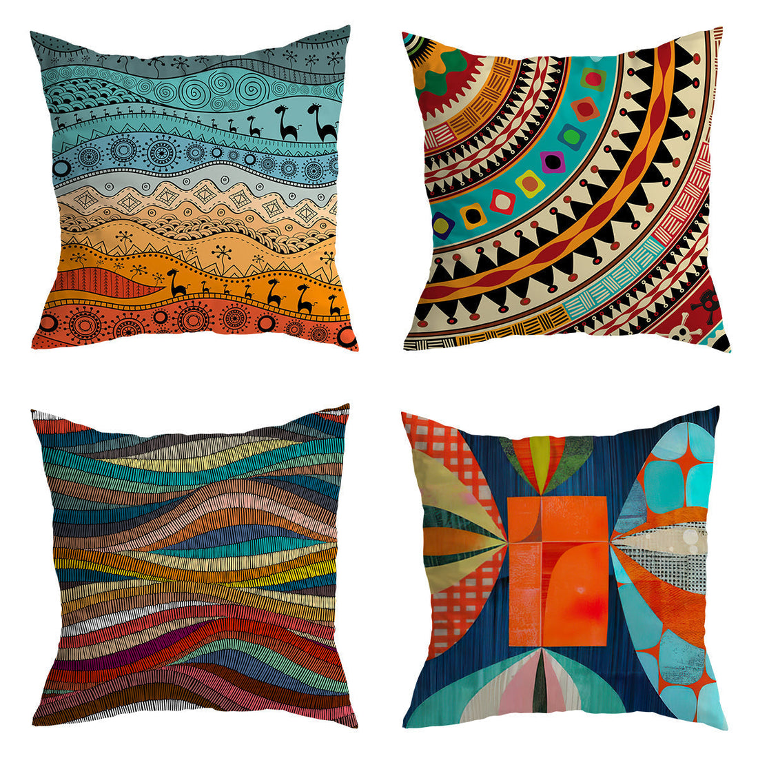 Lively Multicolored Cushion Covers