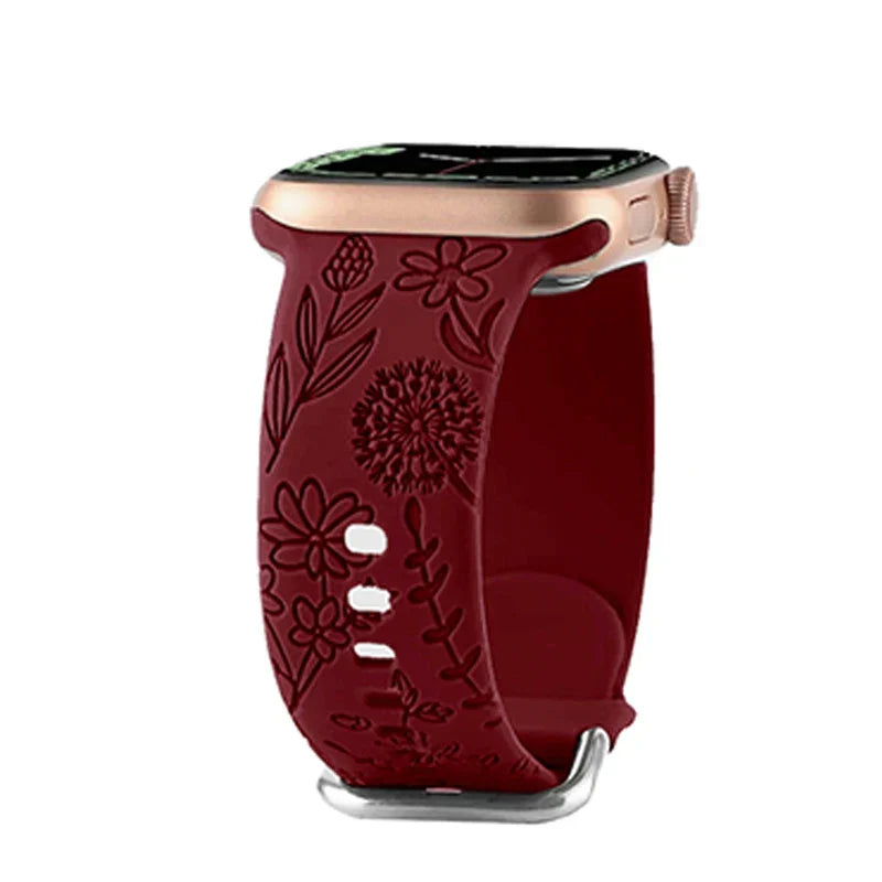Floral Silicone Strap for Apple Watch