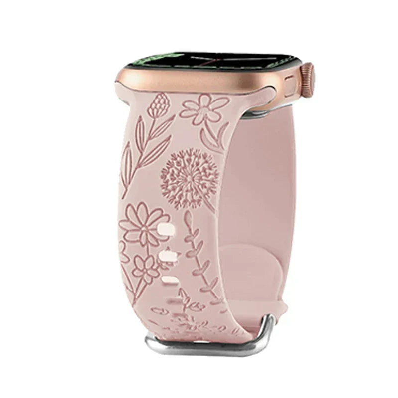 Floral Silicone Strap for Apple Watch