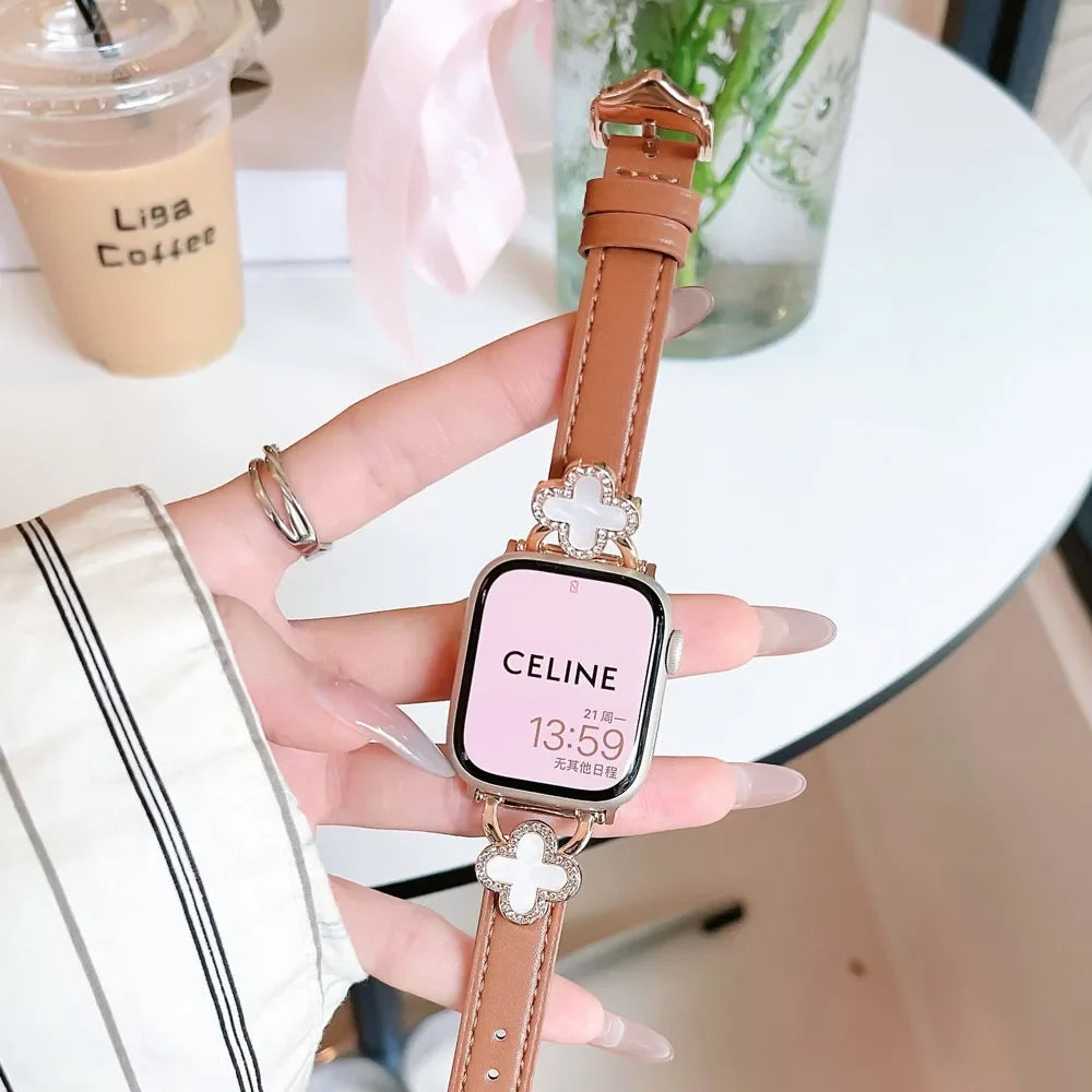 Metal Leather Strap for Apple Watch