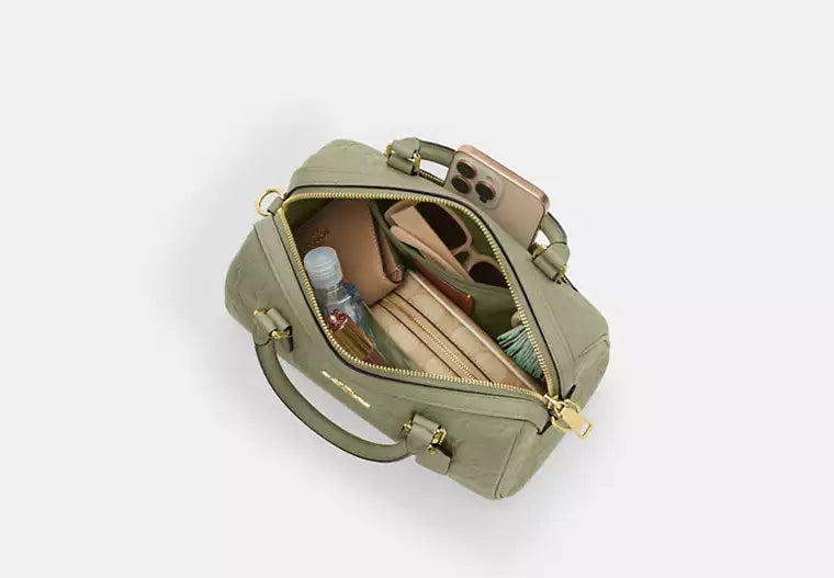 Coach Rowan Satchel Bag In Signature Pistachio