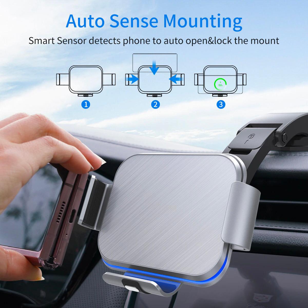 Dual-Coil Wireless Car fast Charger for Galaxy Z Fold 5