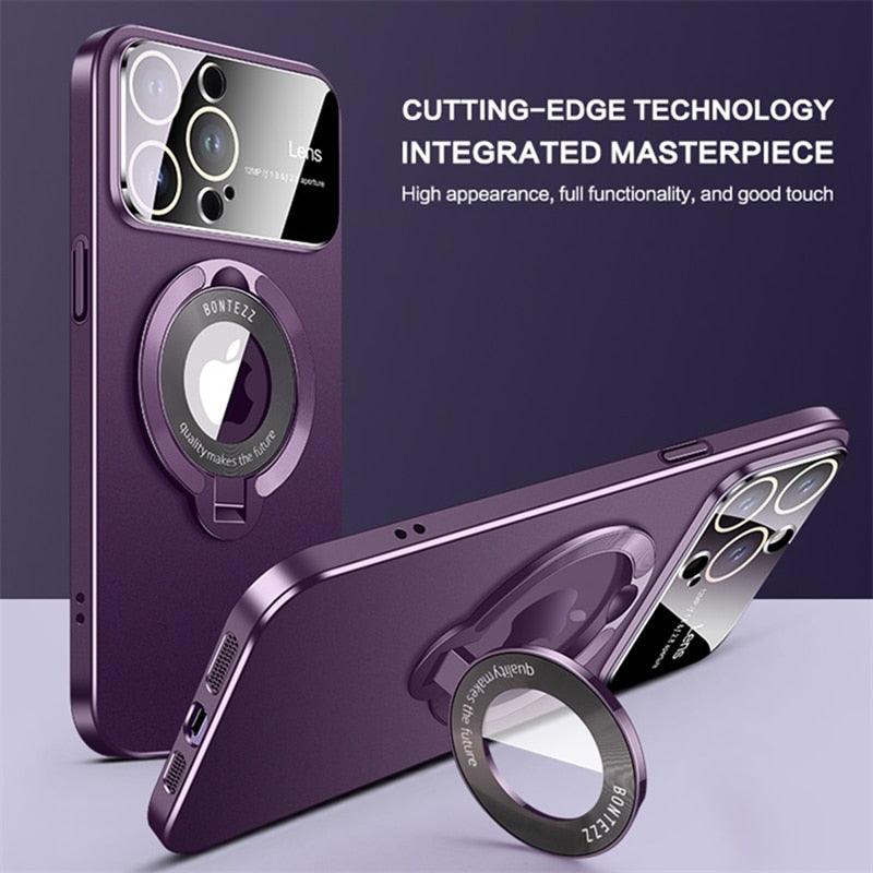 Large Window Folding Stand Holder Magsafe Case for iPhone