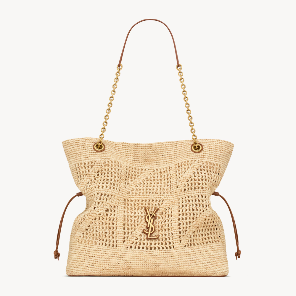 YSL Jamie Shopping Small in Raffia