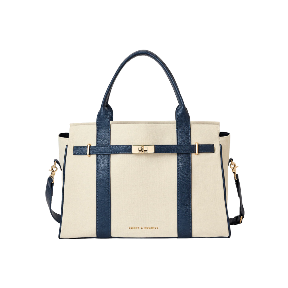 Poppy & Peonies Effortless Tote Navy