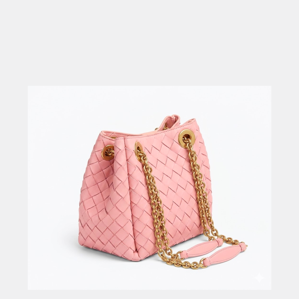 Bottega Veneta Small Parachute Chain Pink Bag