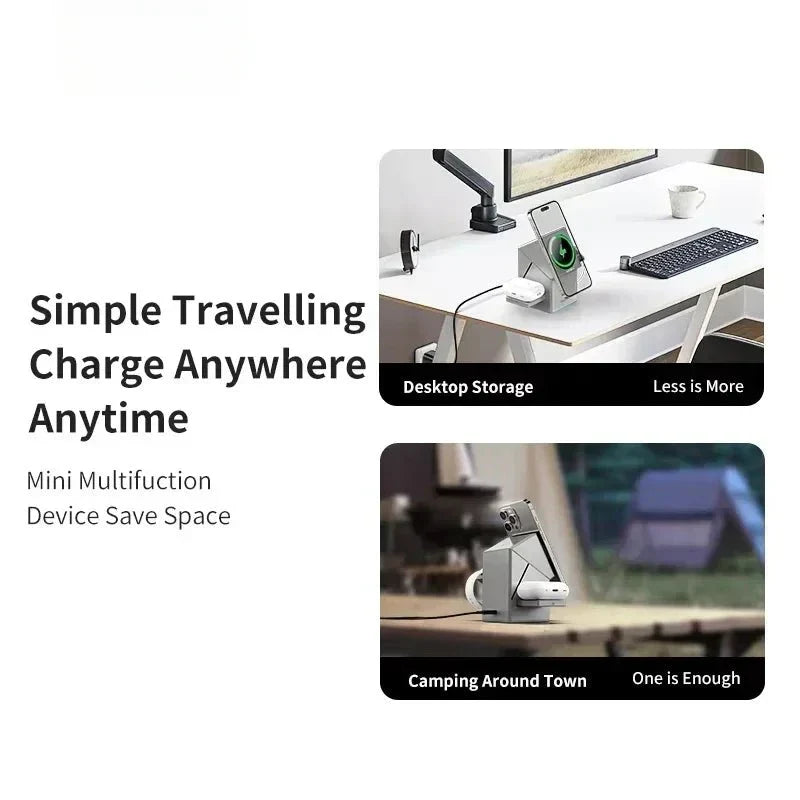 3-in-1 Qi2 Wireless Charger for iPhone, AirPods & iWatch