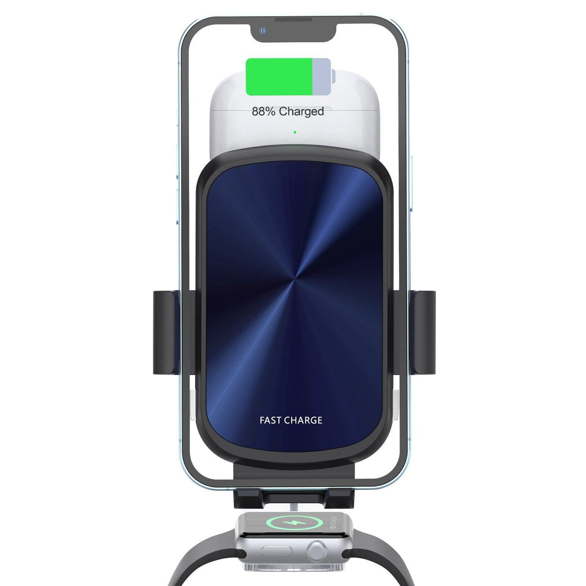 3 in 1 Wireless Car Charger for iPhone AirPods & Apple Watch