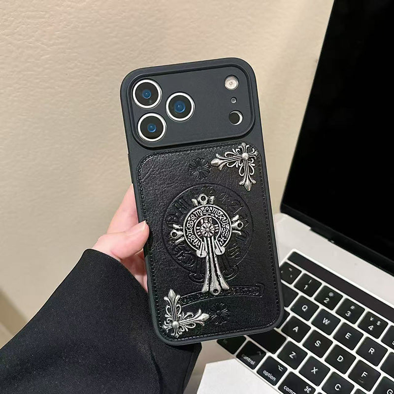Gothic Cross Leather Phone Case