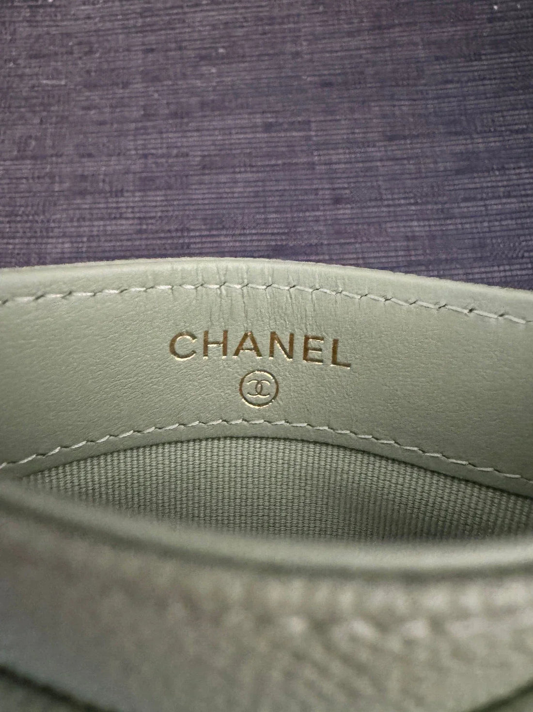 Chanel 24C Green Caviar Classic Card Case