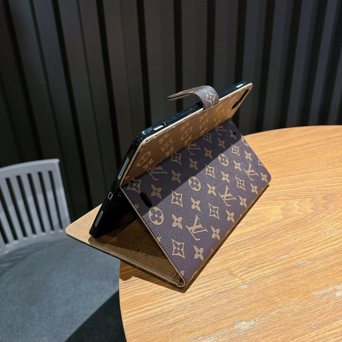 Luxury Monogram Leather iPad Case | Flip Folio + Kickstand + Card Slots