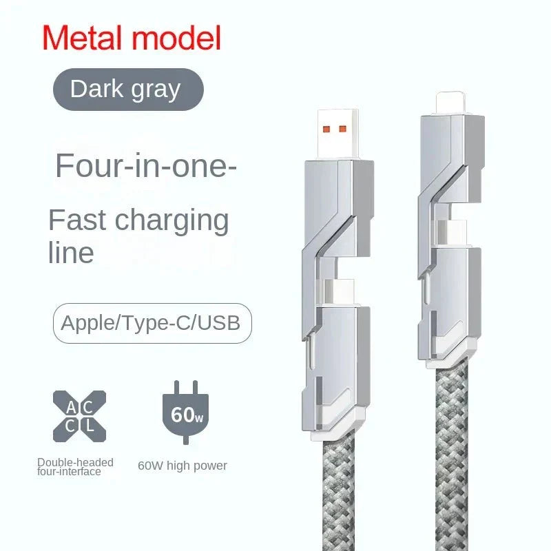 4-in-1 USB C Lightning Cable (2M): Fast Charging & Data Sync