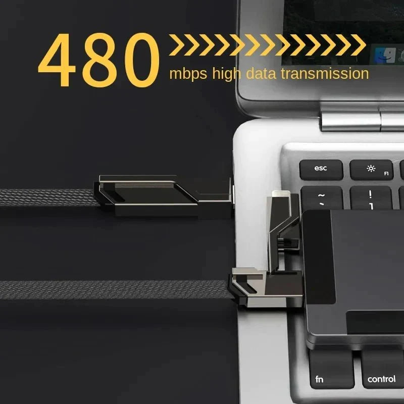 4-in-1 USB C Lightning Cable (2M): Fast Charging & Data Sync