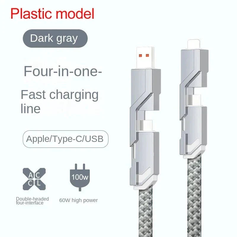4-in-1 USB C Lightning Cable (2M): Fast Charging & Data Sync