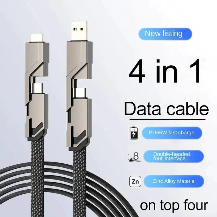 4-in-1 USB C Lightning Cable (2M): Fast Charging & Data Sync