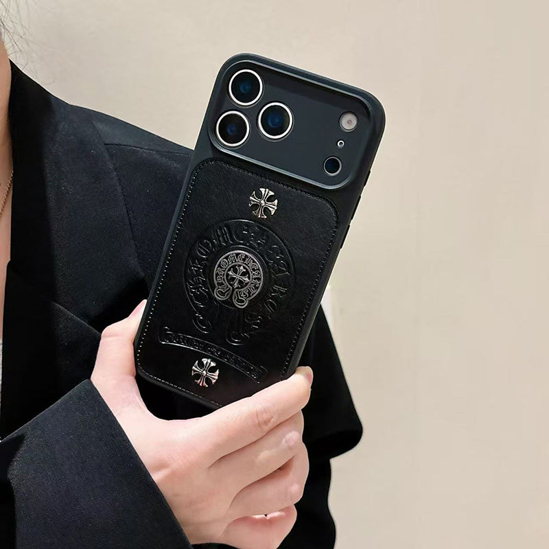 Gothic Cross Leather Phone Case