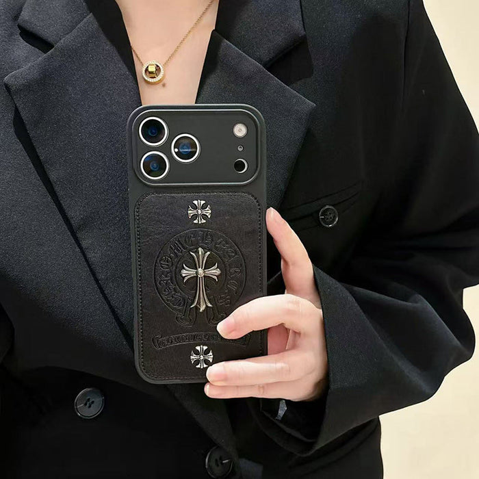 Gothic Cross Leather Phone Case