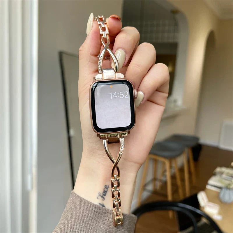 Diamond Stainless Steel Strap For Apple Watch