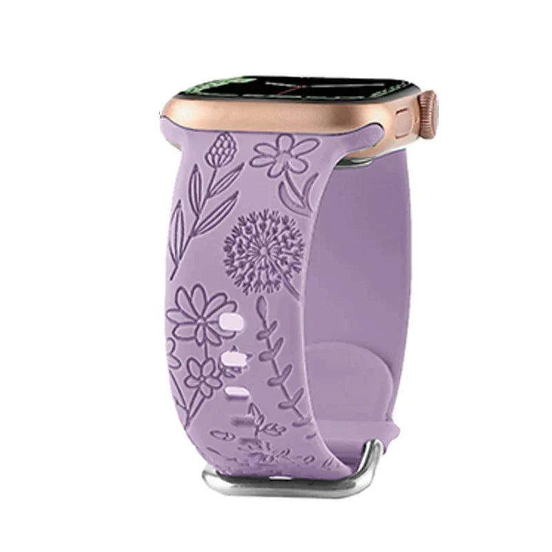 Floral Silicone Strap for Apple Watch