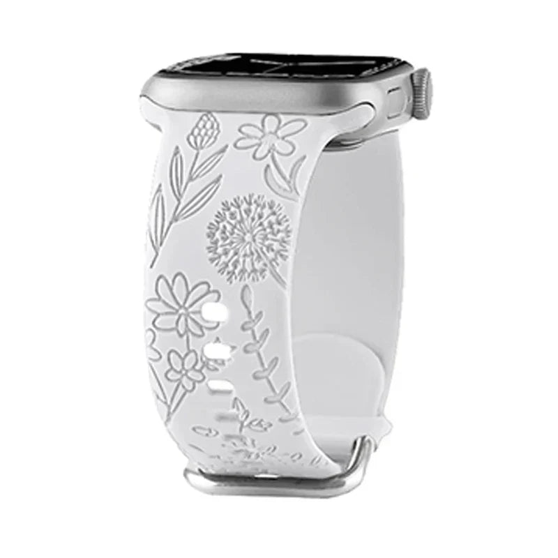Floral Silicone Strap for Apple Watch