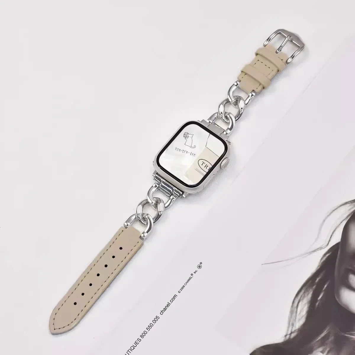 Metal Leather Strap For Apple Watch