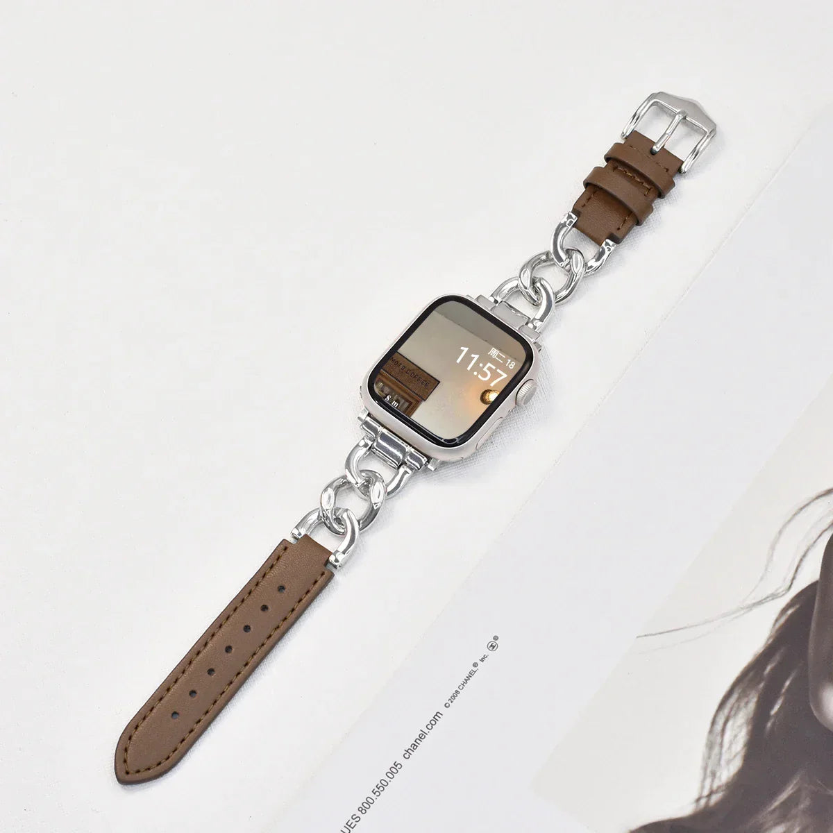 Metal Leather Strap For Apple Watch