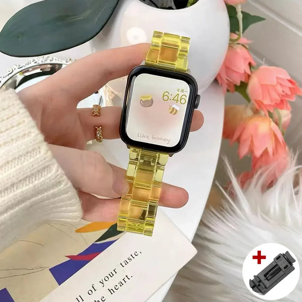 Resin Rainbow Strap for Apple Watch Series
