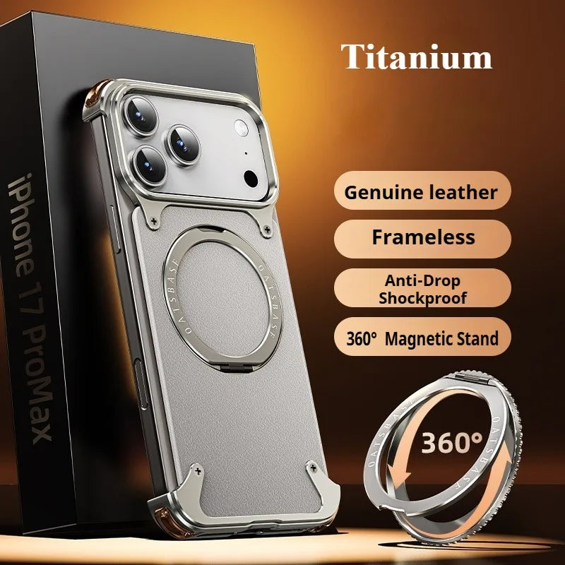 Genuine Leather MagSafe Armor iPhone 17 Case