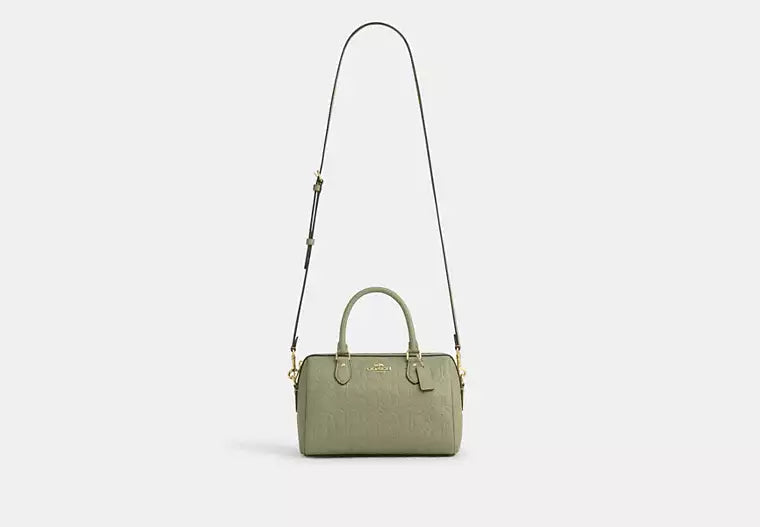 Coach Rowan Satchel Bag In Signature Pistachio
