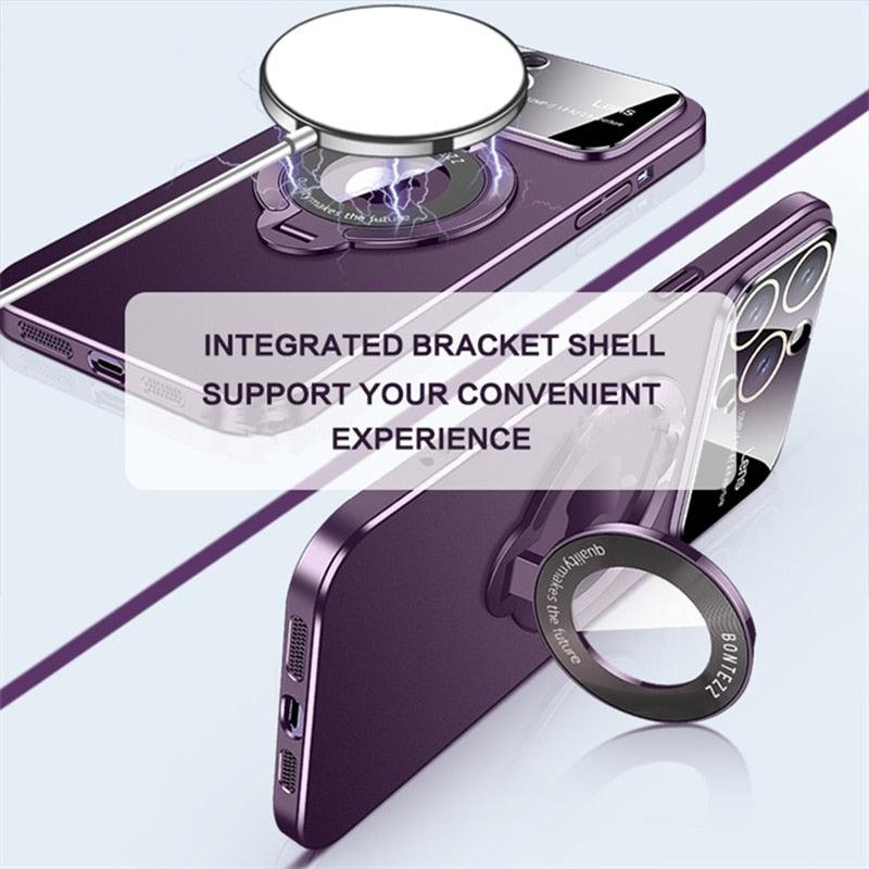 Large Window Folding Stand Holder Magsafe Case for iPhone