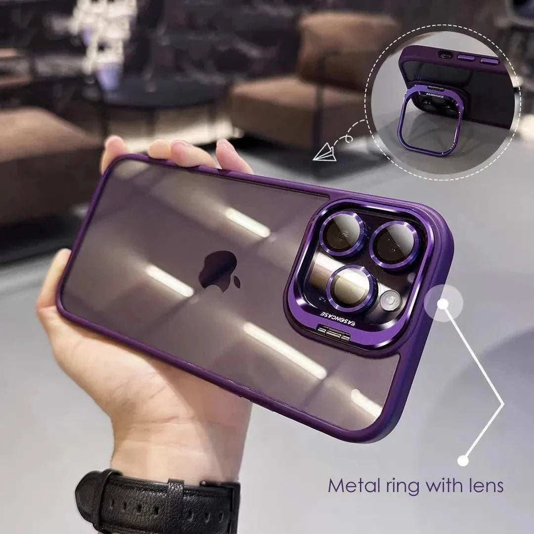 Metal Ring Lens Protector Phone Case for iPhone