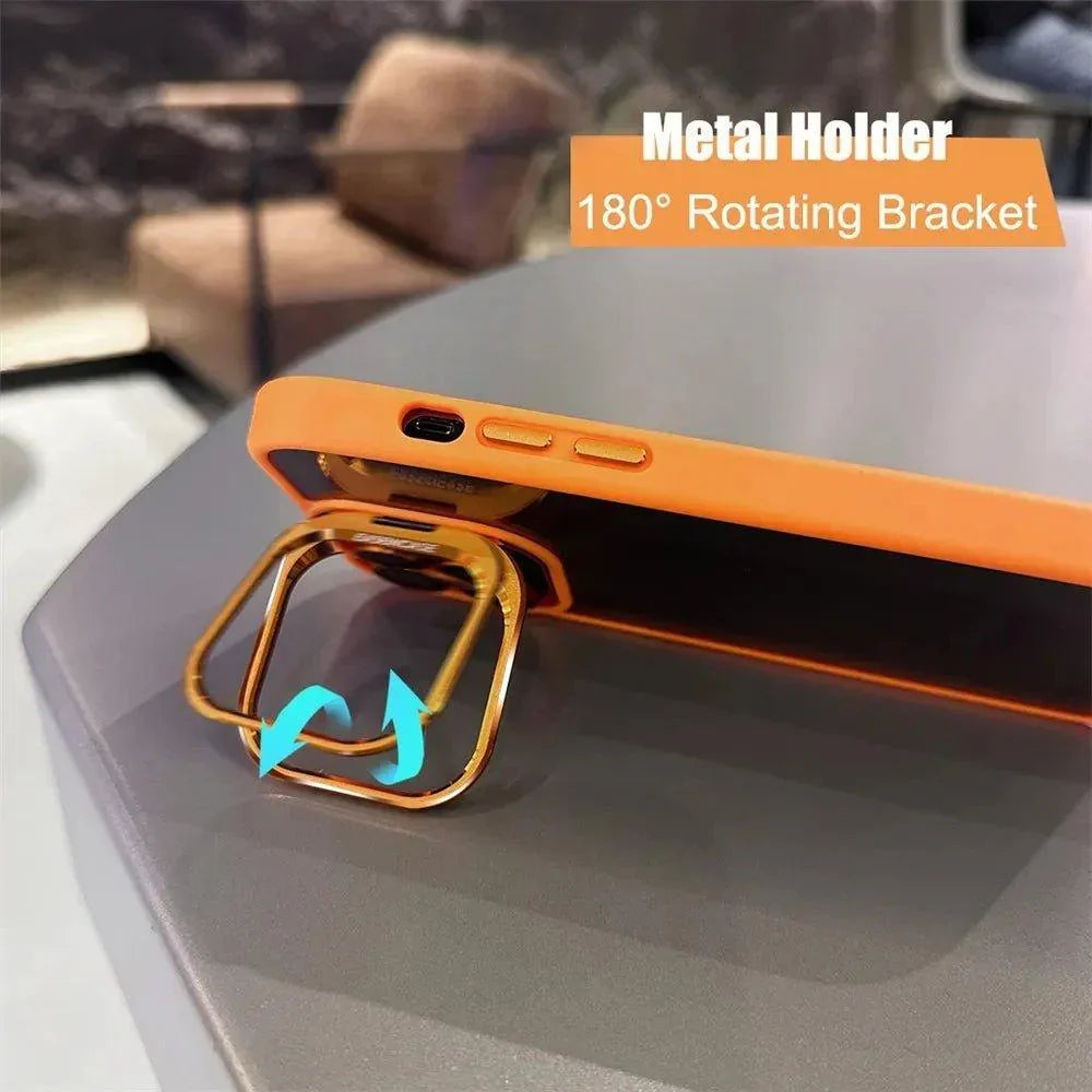 Metal Ring Lens Protector Phone Case for iPhone