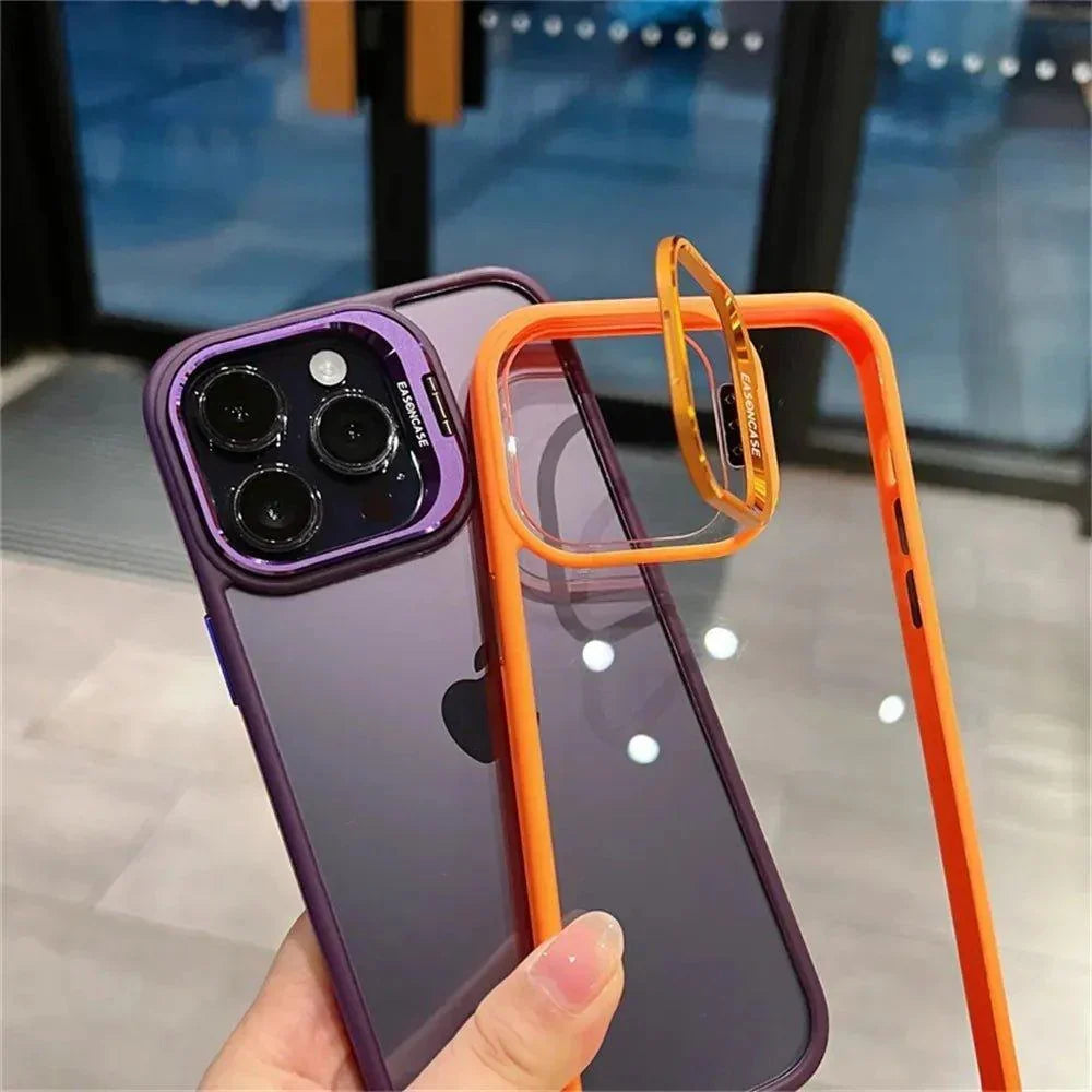 Metal Ring Lens Protector Phone Case for iPhone
