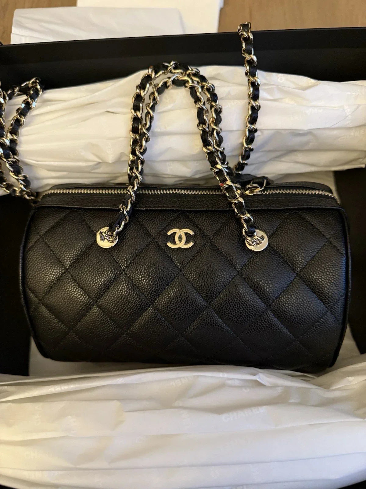 Chanel Black Crossbody Bowling Bag